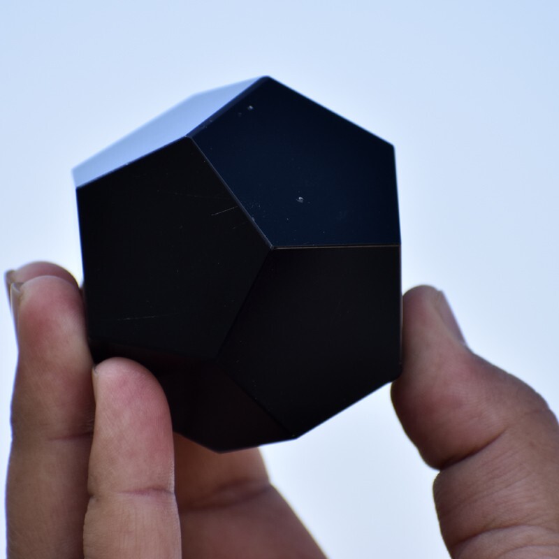 Black Obsidian Dodecahedron Sphere Reiki Chakra Healing Meditation Crystal Ball
