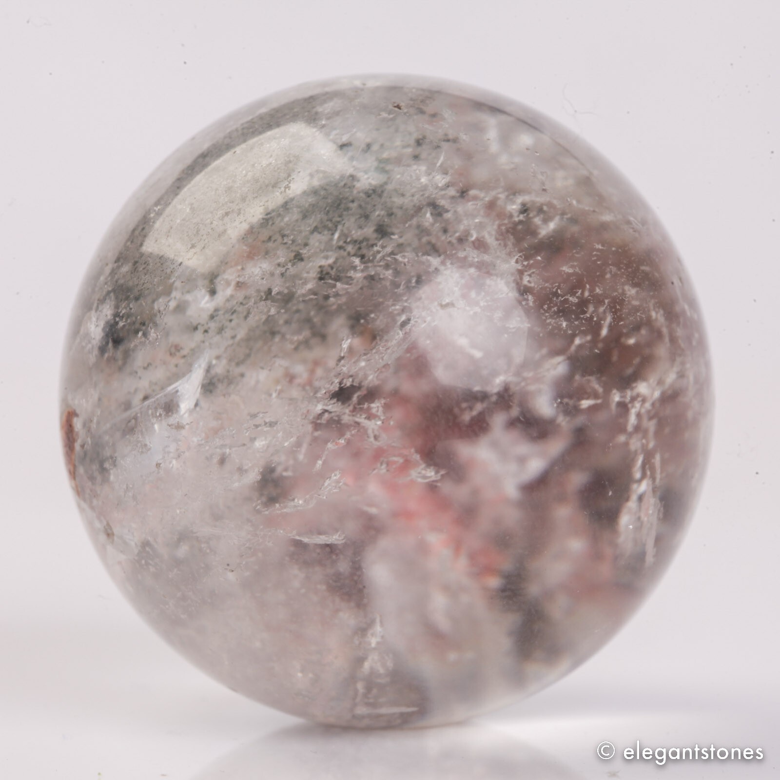 60g35mm Natural Garden/Phantom/Ghost/Lodolite Quartz Crystal Sphere Healing Ball