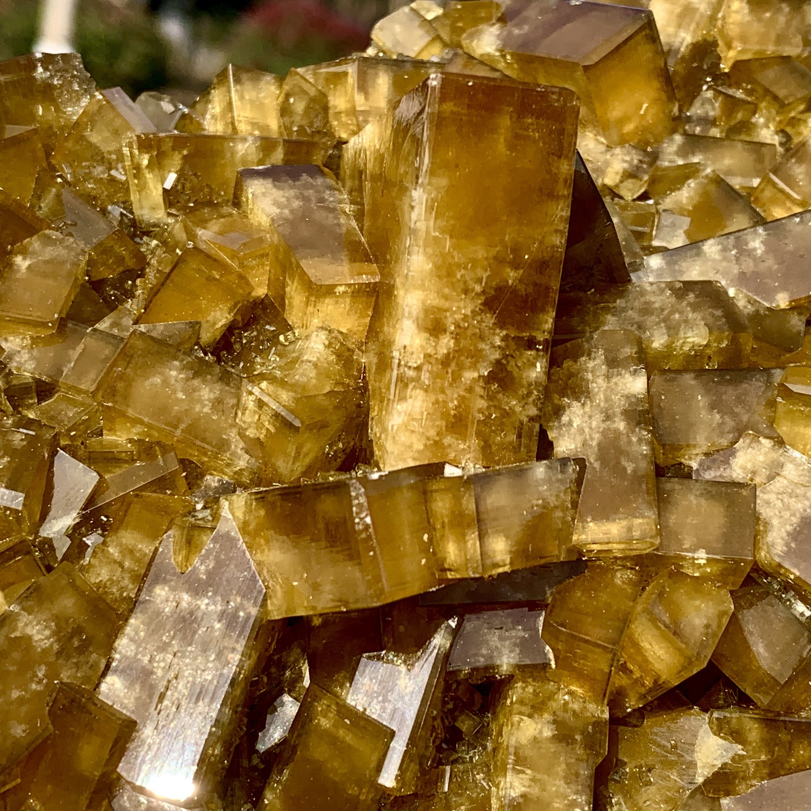 16.14LBShiny Golden Cuboid Barite Crystal Based on the Purple Spherical Fluorite