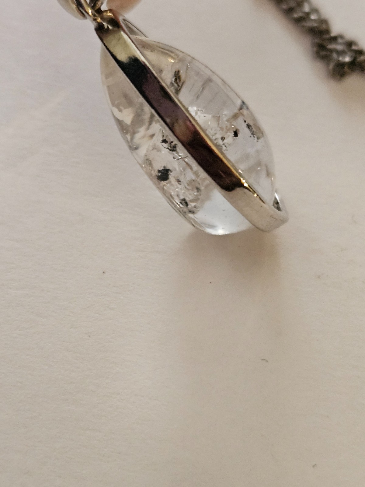 Natural Black Moving Bubble Enhydro Quartz Crystal Pendant