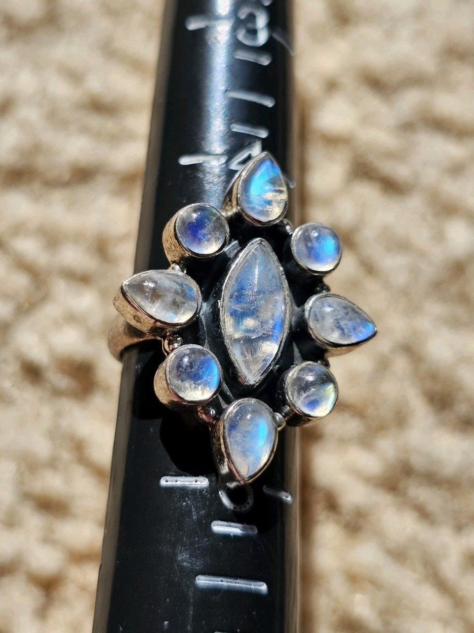 Sterling Silver Moonstone Ring, Size 5, Crystals & Stones, Mineral Specimen