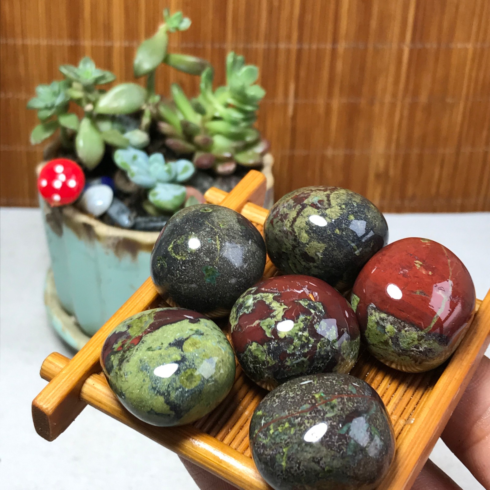 6pcs Natural Dragon blood Crystal gemstone Polish Mineral Specimen Tumbled A5579