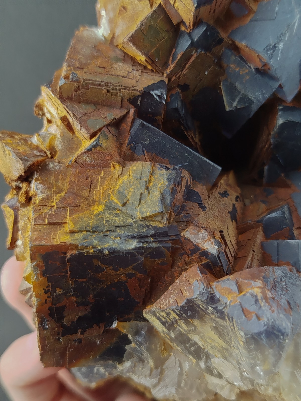 3.53lbs Natural Cubic Dark Blue Phantom Fluorite Crystal Mineral Specimen