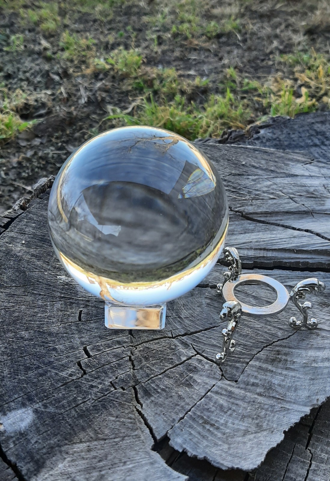 80mm Clear Crystal K9 Ball with Gold/Sliver Decorative & Clear Crystal Stands