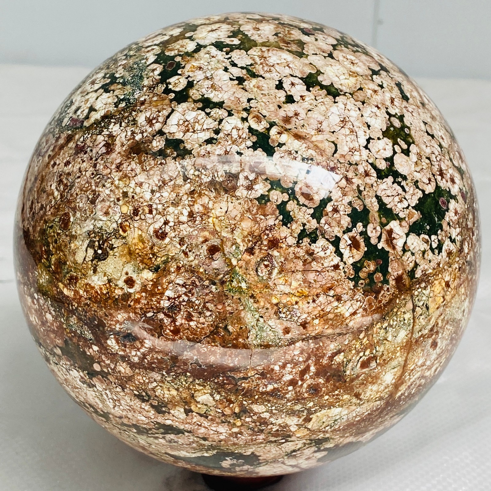 Natural Polished Pink cherry blossom agate BALL Madagascar 3960G (8.73LB)