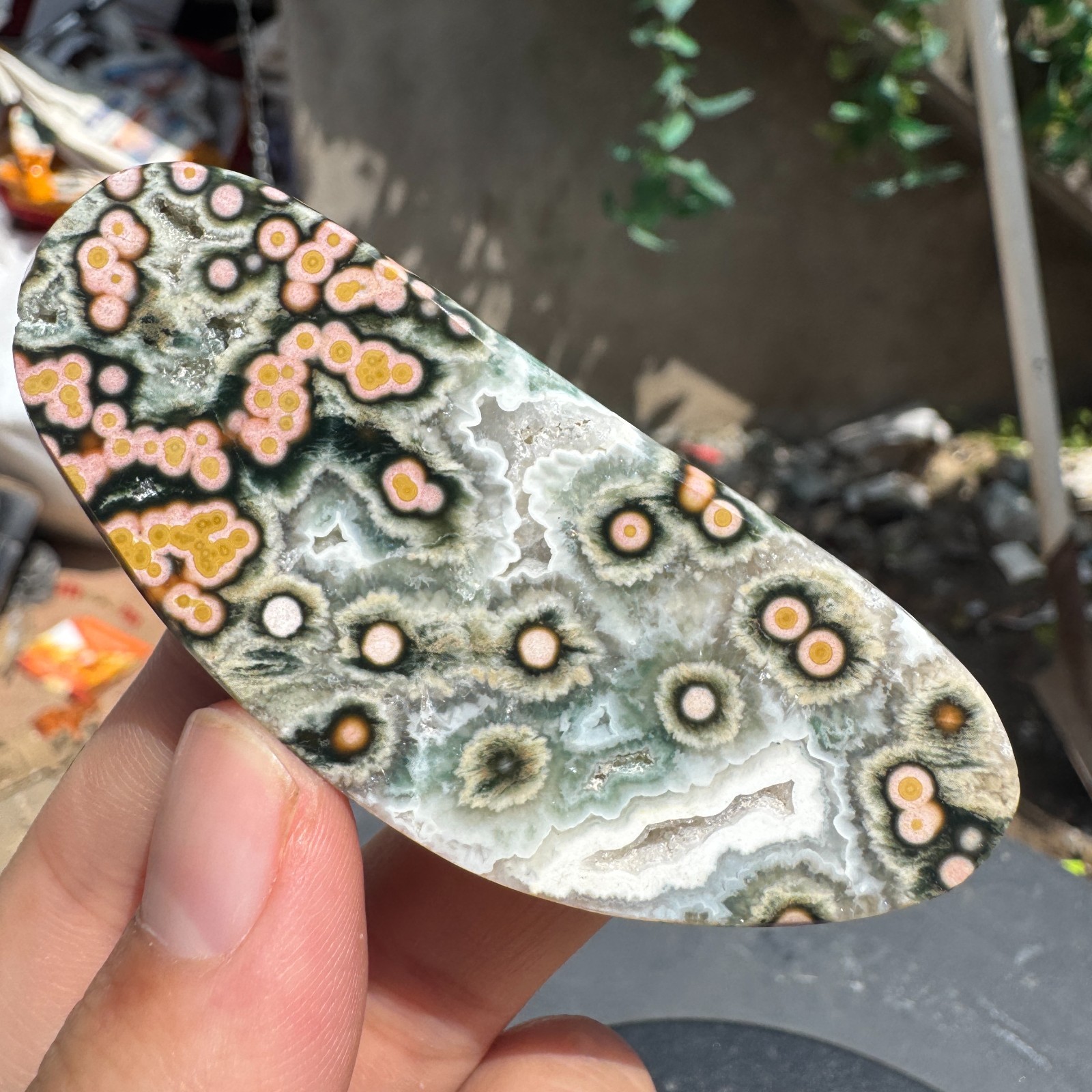 28G Natural high-quality Ocean Jasper Crystal Slice Large Specimen Healing