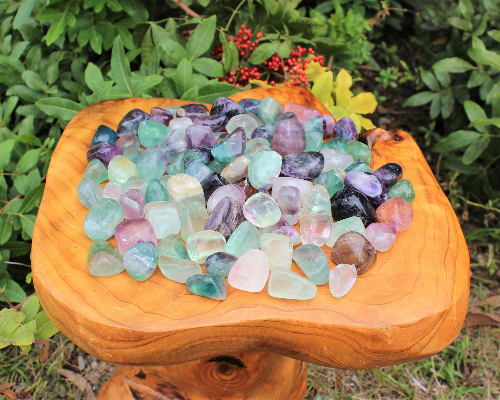 1/4 lb Bulk Lot Medium Fluorite Tumbled Stone Crystal Healing Gemstone 4 oz