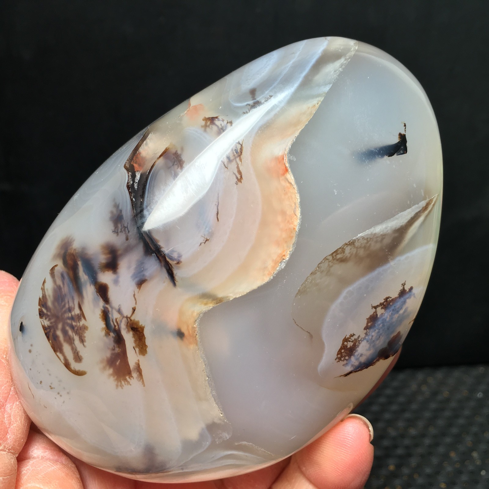 500g Natural Polished Aquatic Plants Agate Crystal Specimen fb1159