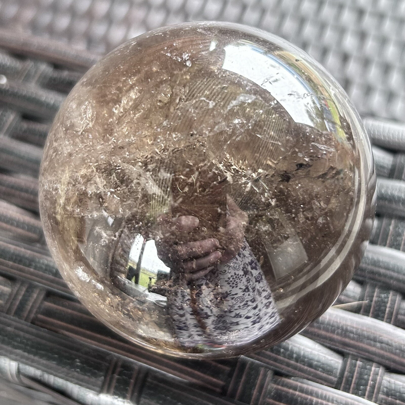 Smokey Dark Quartz Sphere Ball 〰️*3” Scotland Healing Metaphysical Acrylic-Stand