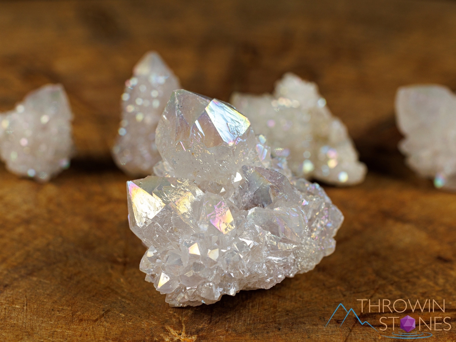 White Angel AURA QUARTZ Crystal – Lotus – Rainbow Spirit Quartz Decor, E2005