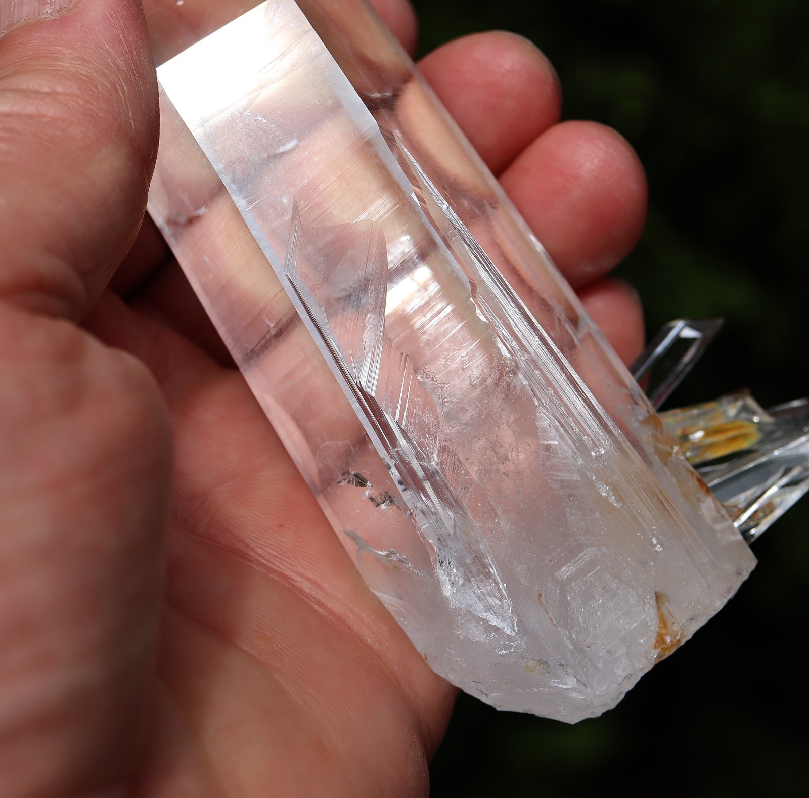 Colombian Quartz Crystal Point with a spray at the base, Natural. 4.6 inch