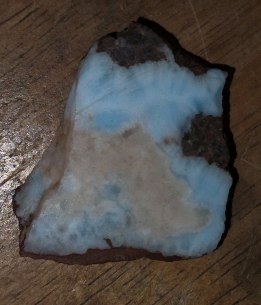 55.5ct Larimar Slice, Rough Gemstone, Dominican Republic, B Grade