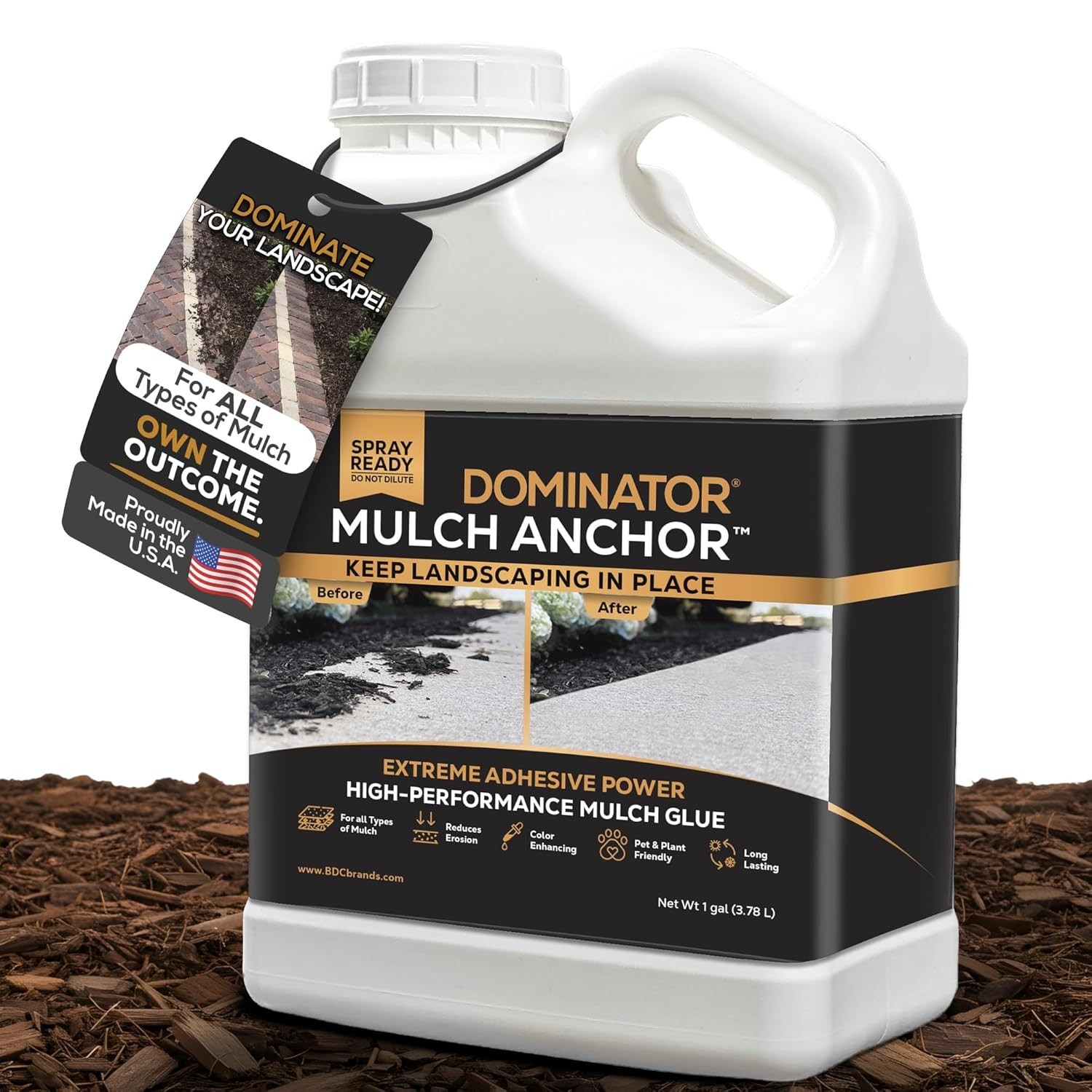 Mulch Anchor 1 Gallon Mulch Glue & Gravel Binder Rock Glue Landscaping Pea
