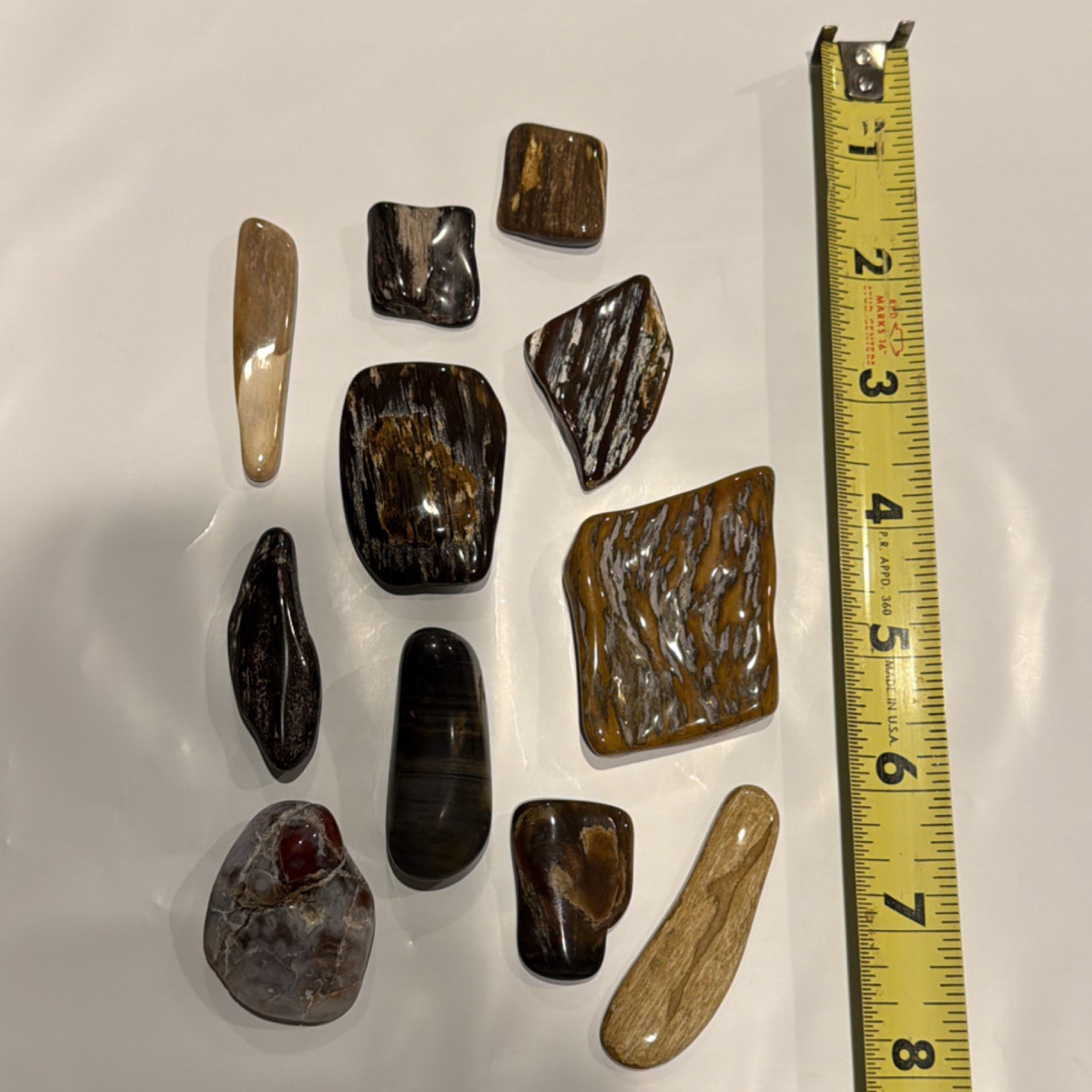 Mixed Lot Chert & Petrified Wood Tumbled Stones For Jewelry Making & Crafts