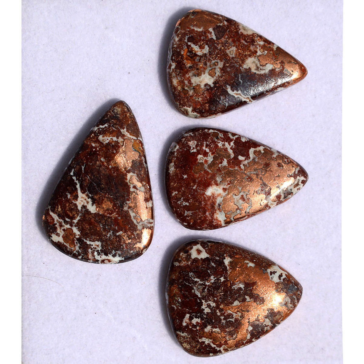 4 Pcs Natural Copper Dolomite Hi-Grade Collectible Teardrop Crystal Specimens