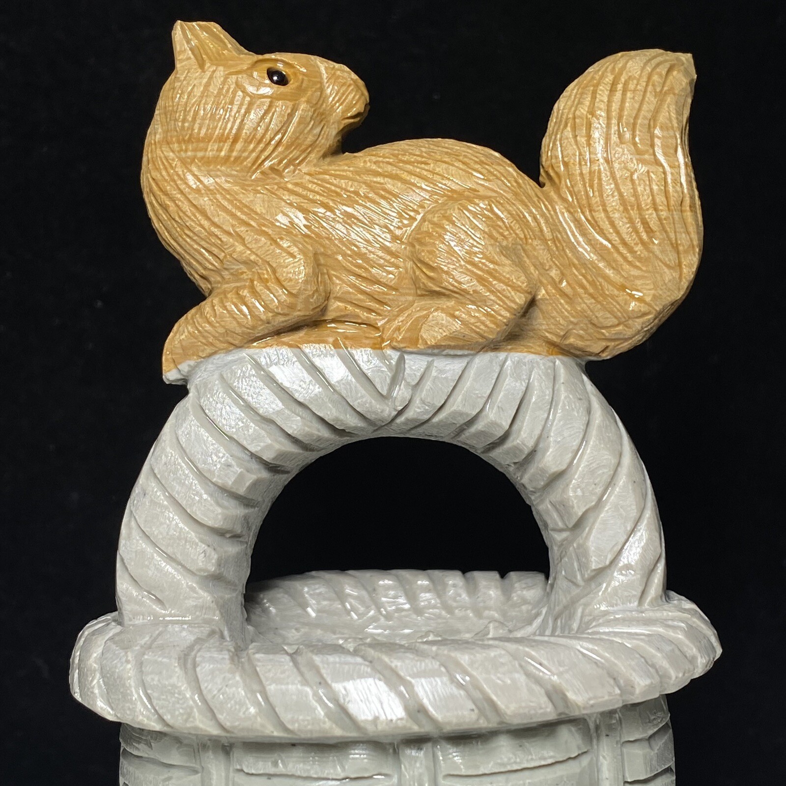 Natural Crystal Quartz Mineral Specimen Songhua Stone Handcarved squirrel