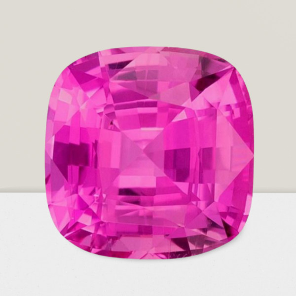 Pink Sapphire Cushion Cut Gemstone 3 Cts – 9 mm Flawless Loose Gem