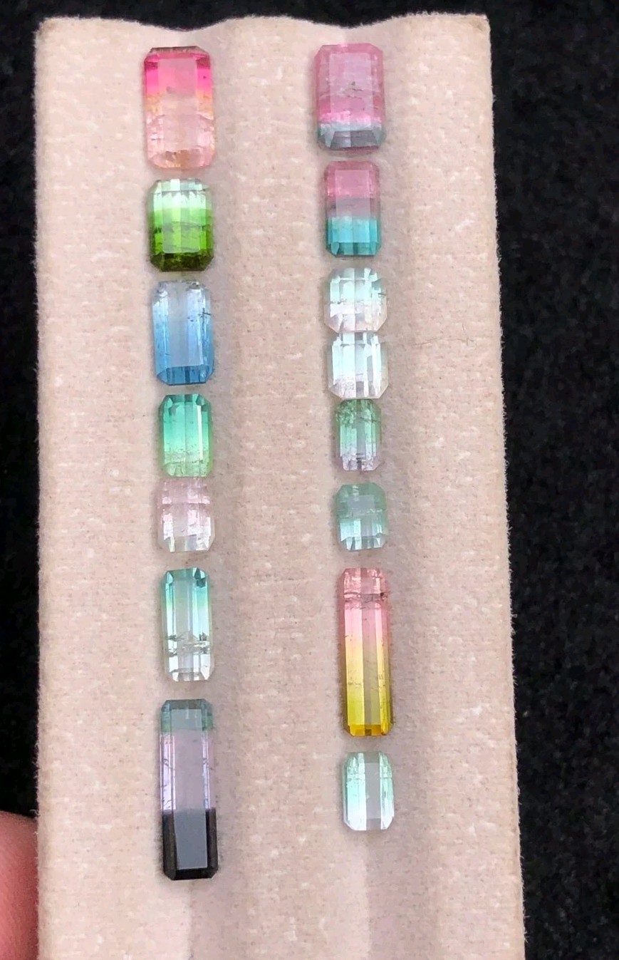 Bi-color Tourmaline Faceted# 12.5-cts Lot -Paprok, Afghanistan.