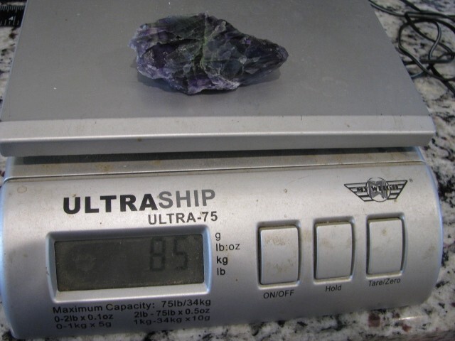 RF2 – 85g PALM SIZE+ RAINBOW FLUORITE SLAB 1 SIDE POLISHED GEMSTONE slice stone