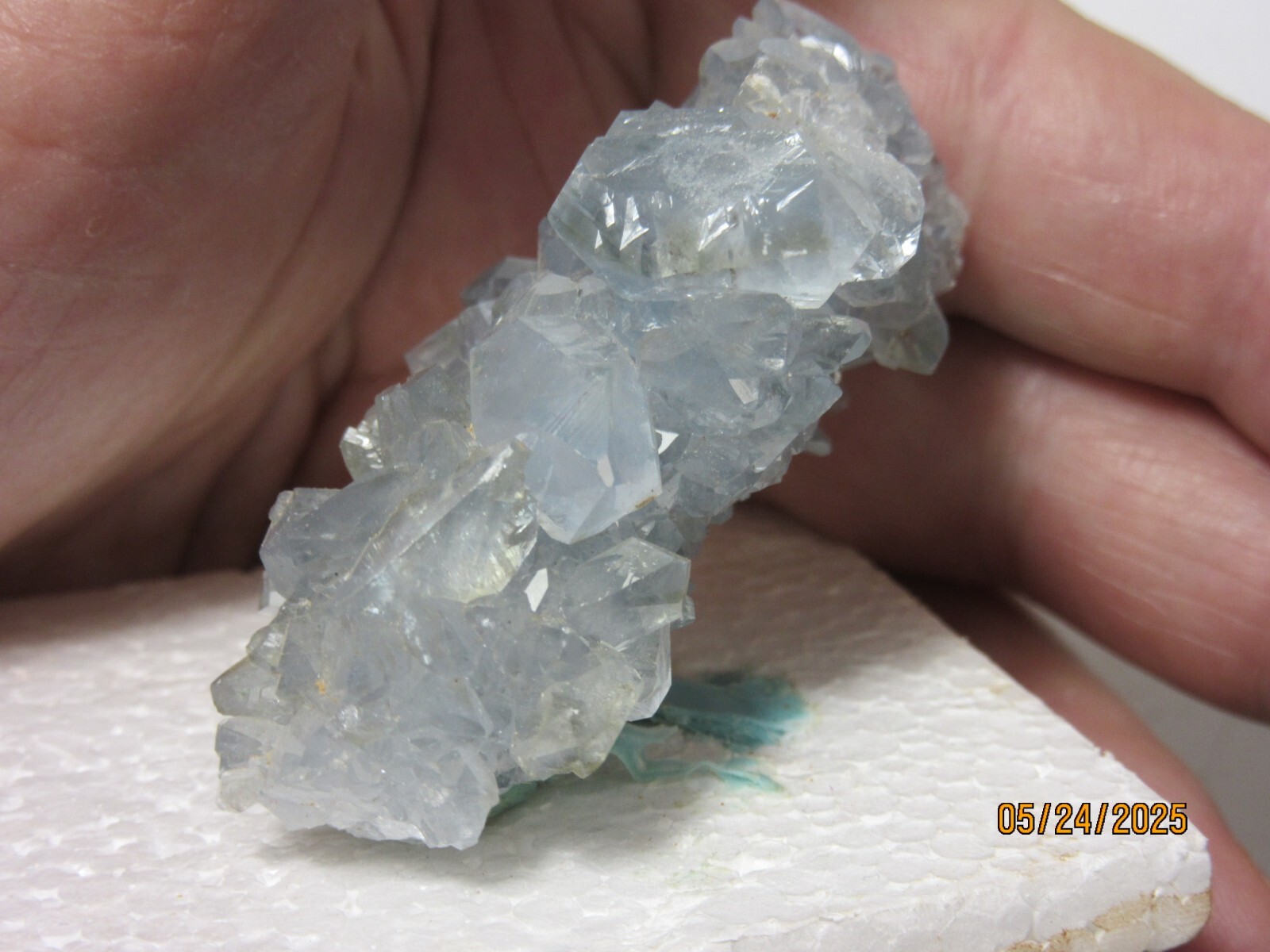 Blue Celestite Quartz Crystal Cluster2 1/8 Inch Collectible BCQMC-4.5s