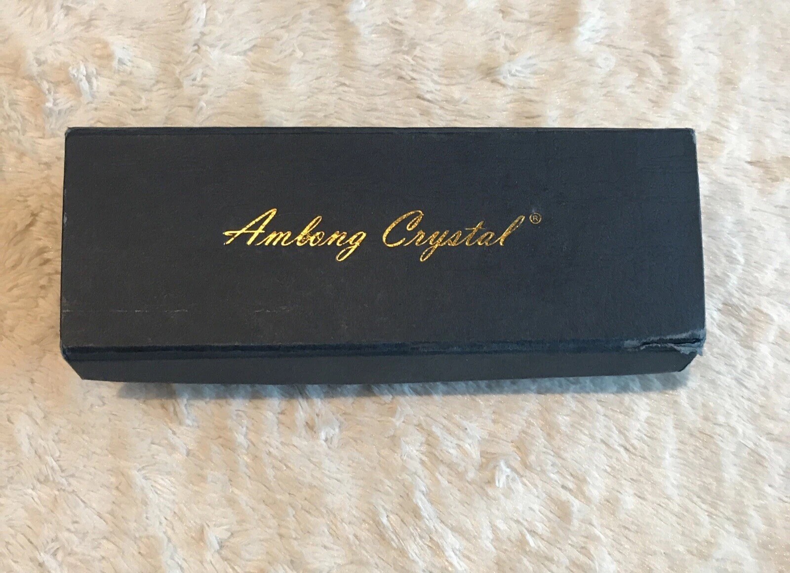 Amlong Optically Clear Crystal Triangle Bar Minimalist Original Box- Rare
