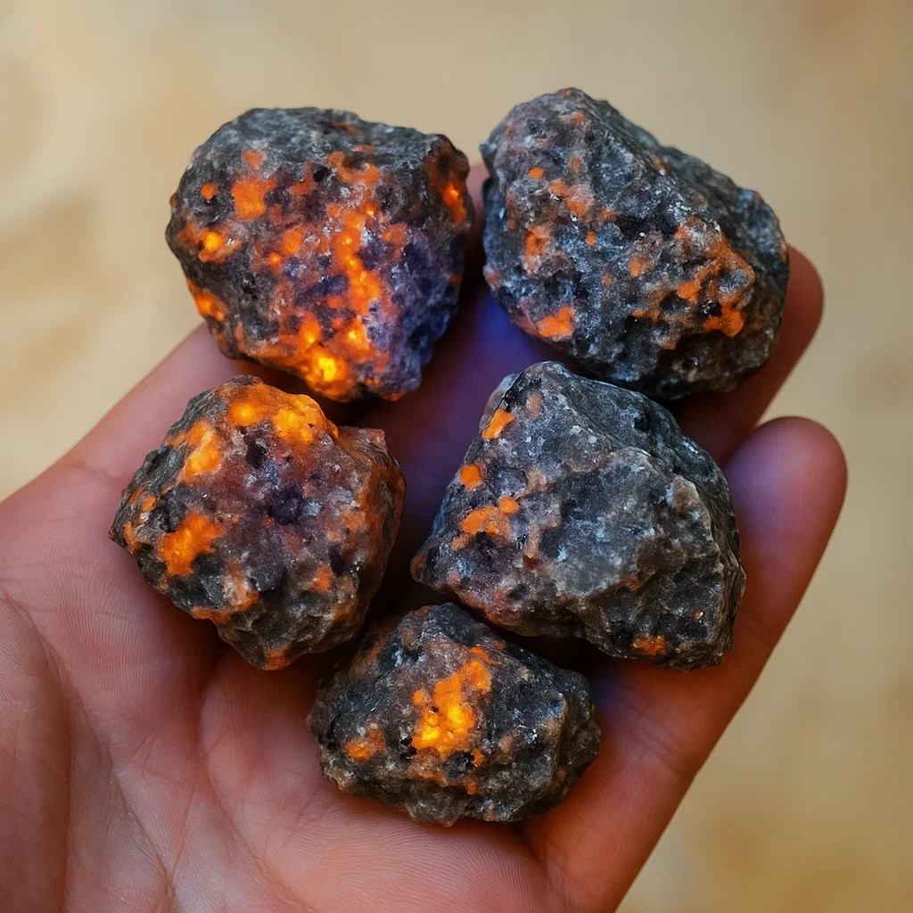 1 PC Raw Rough Emberlite UV Reactive Glow Yooperlite Rock Chunks Energy Gift DIY