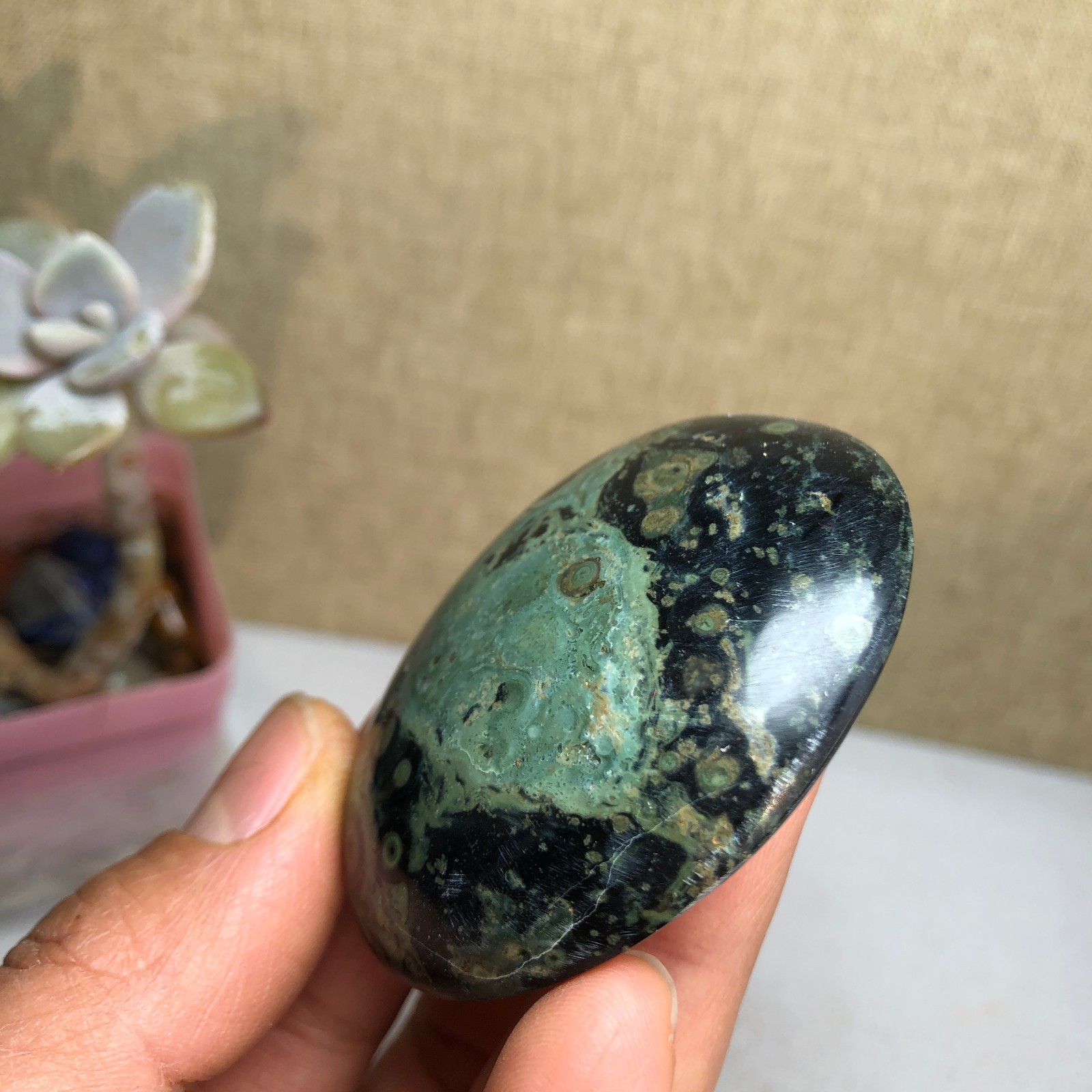 Top Natural Green Kambaba jasper quartz crystal Specimen healing 50g A2601