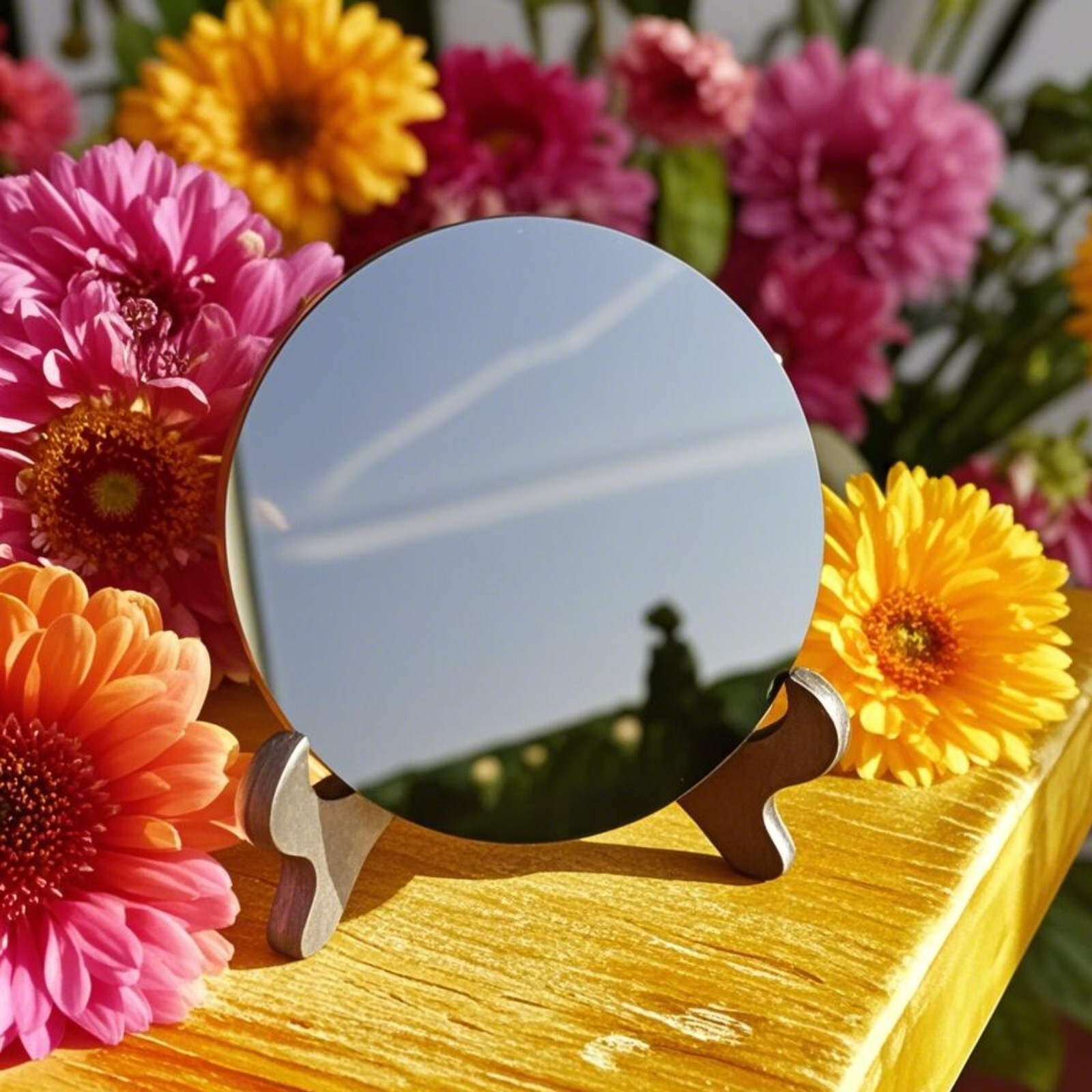 Halloween Mirror Obsidian Magic Mirror Scrying Plate Natural Crystal Gifts Decor