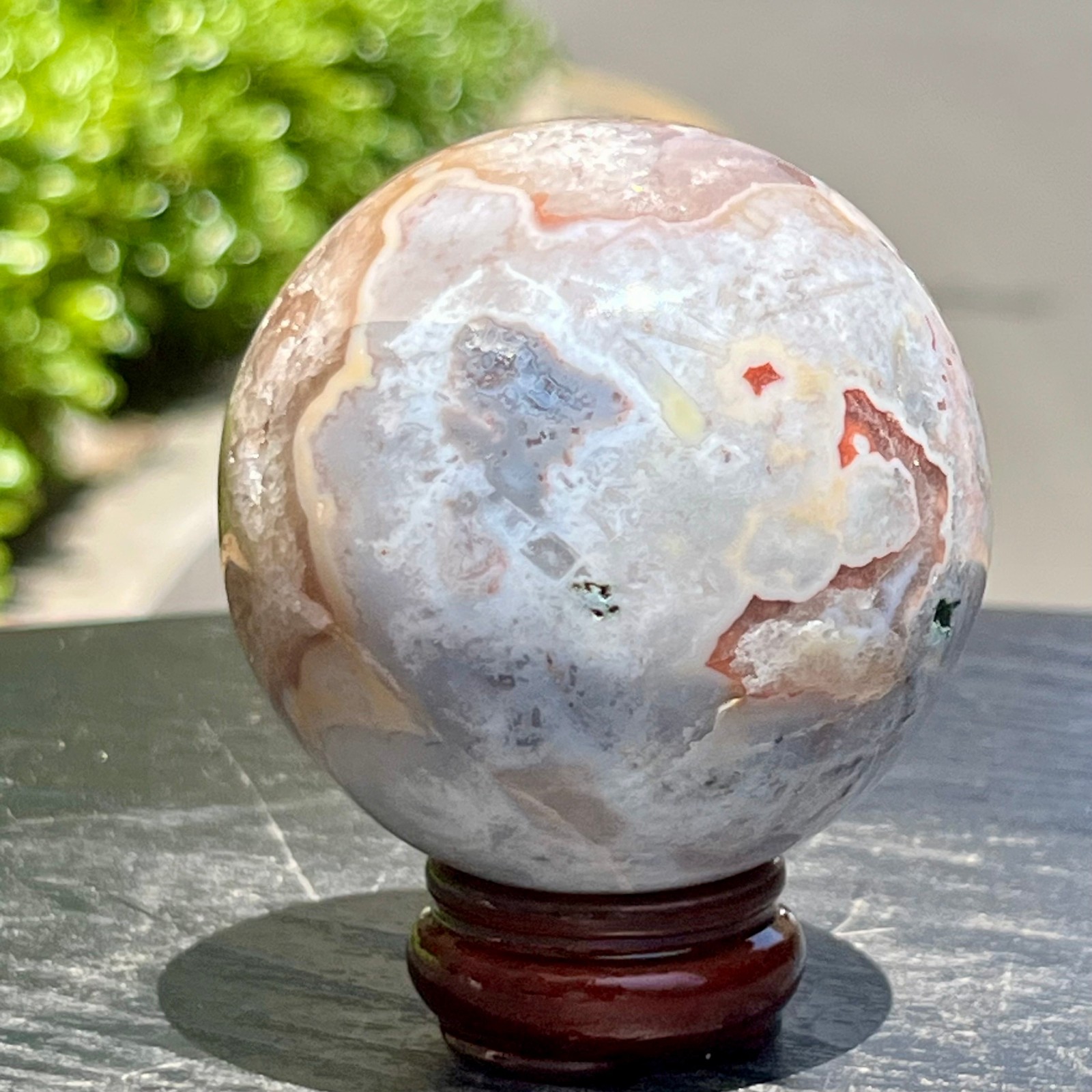 Natural Amethyst Geode Crystal Cave Ball Shape Gemstone Figure Decor 320 g