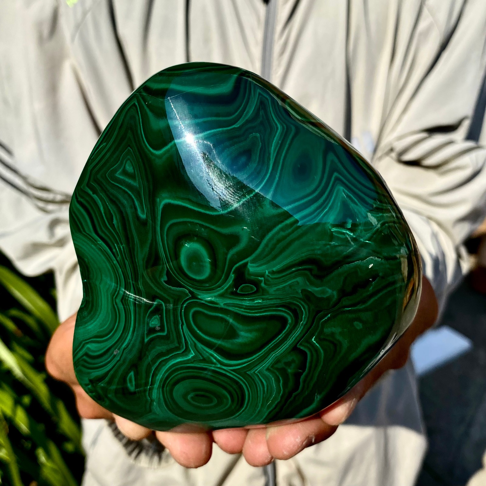 3.3LB Natural glossy Malachite transparent cluster rough mineral sample
