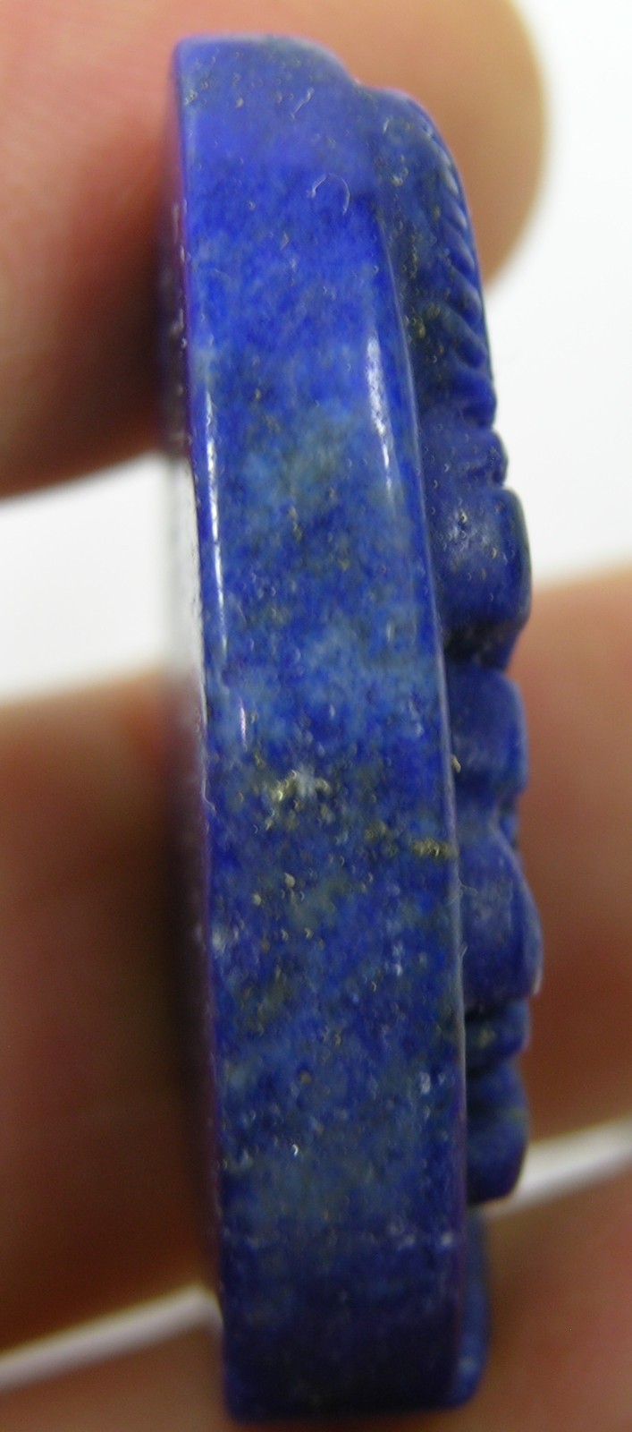 #5 Afghanistan 67.50ct Natural Lapis Lazuli Indian Head Carving 13.50g 37.00mm