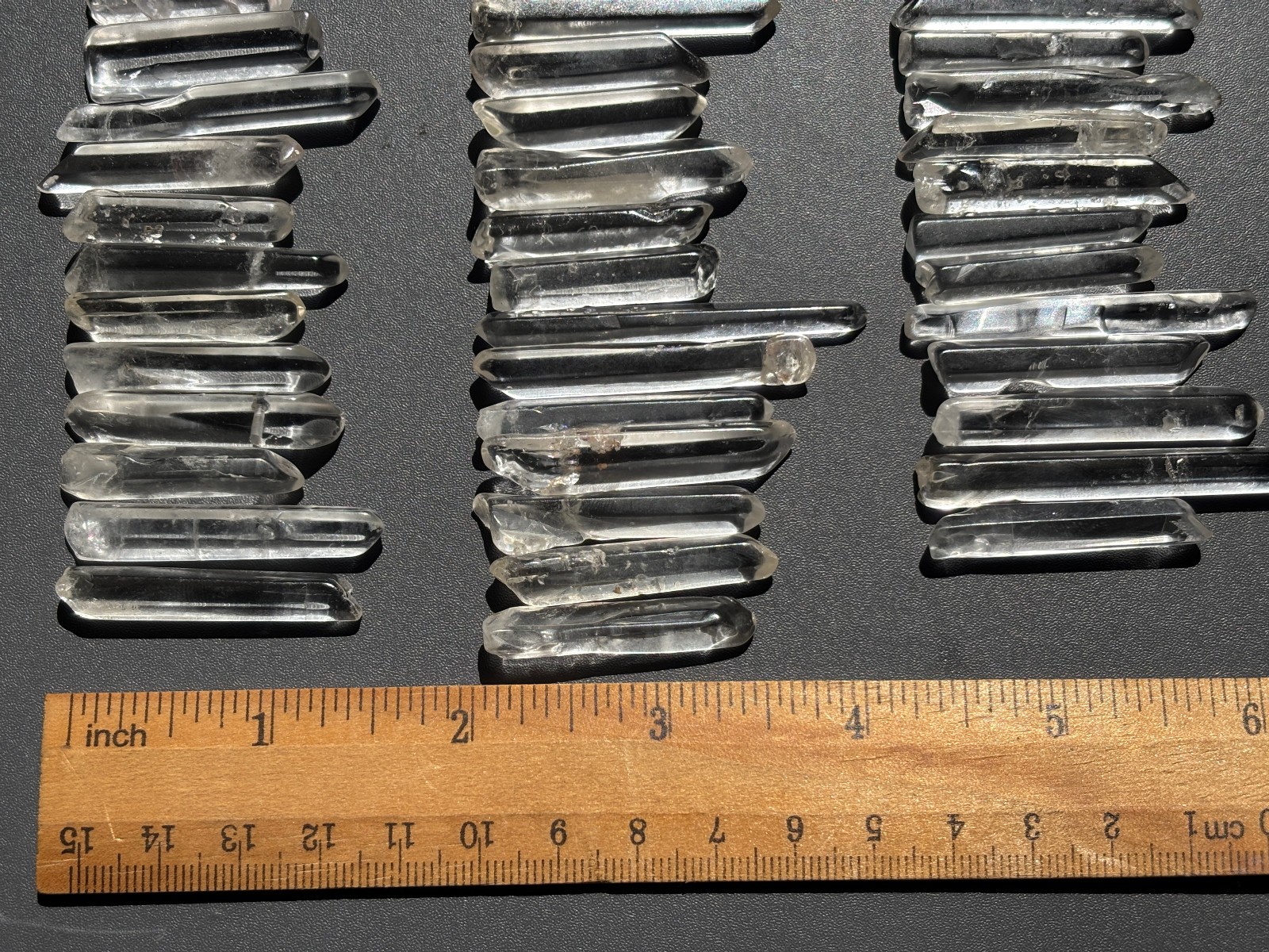 100pcs Bulk Thin Lemurian Polished Clear Quartz Crystal Points Wand Specimens
