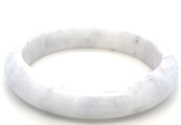 “Type A Burmese Jadeite Bangle White Half Moon 59mm”