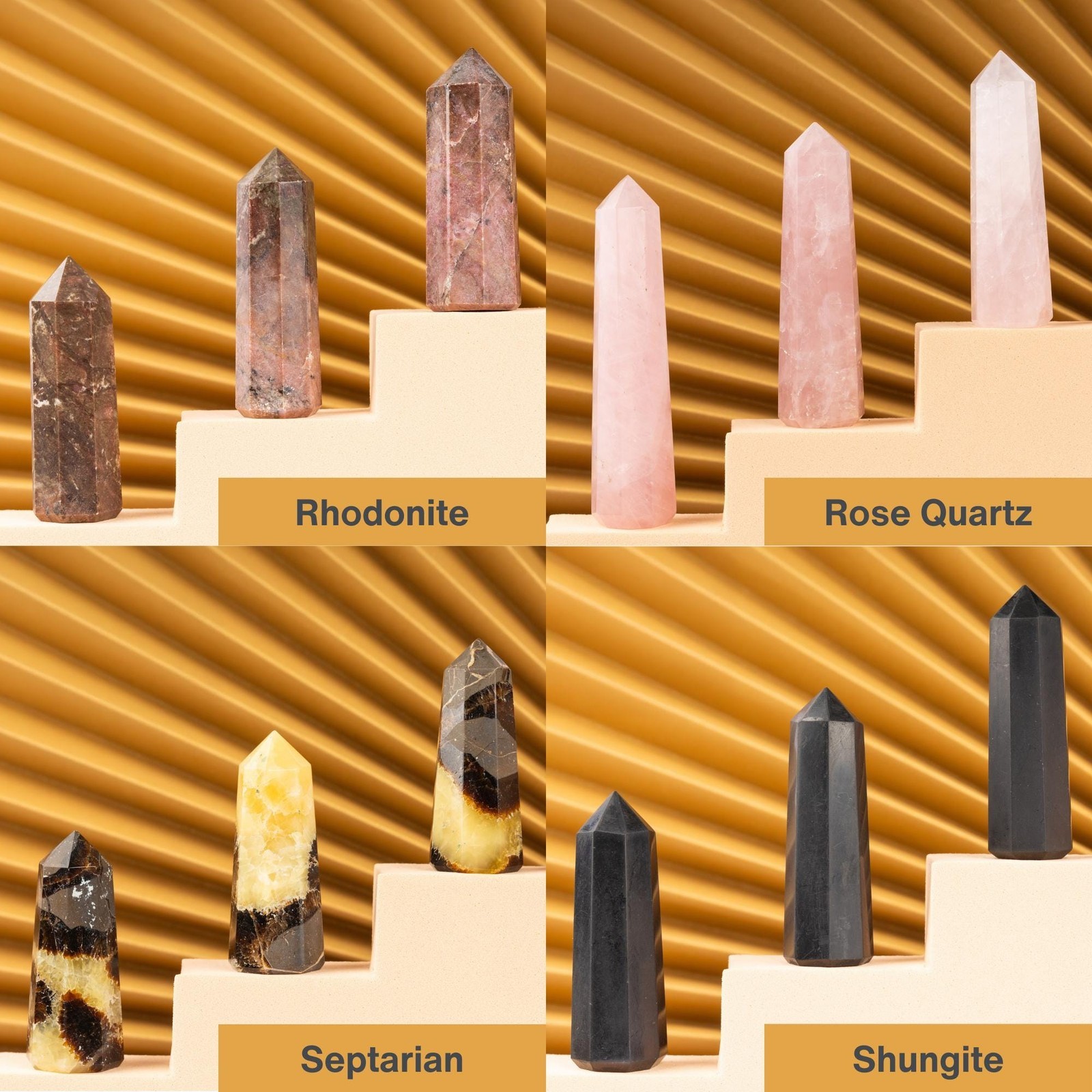 Obelisk Crystal Tower Point, Polished Healing Stone, Crystal Decor Gift, 38 Type