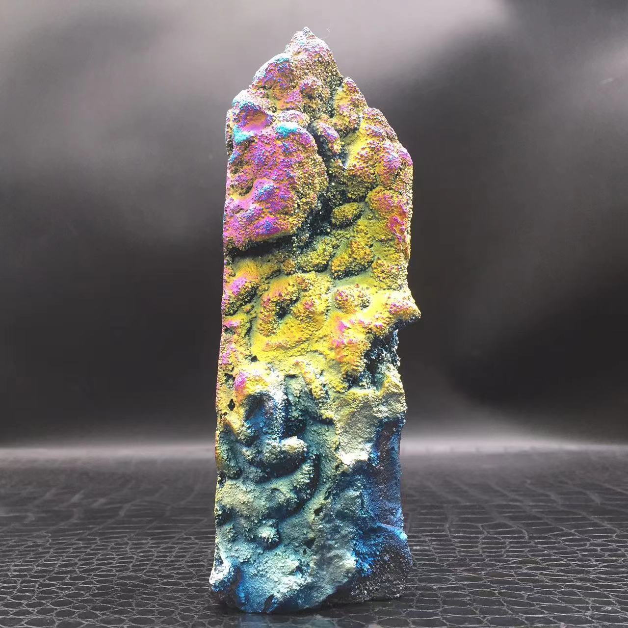 Angel Aura Natural Sphalerite Druzy Crystal Geode Point Pillar Healing Decorate