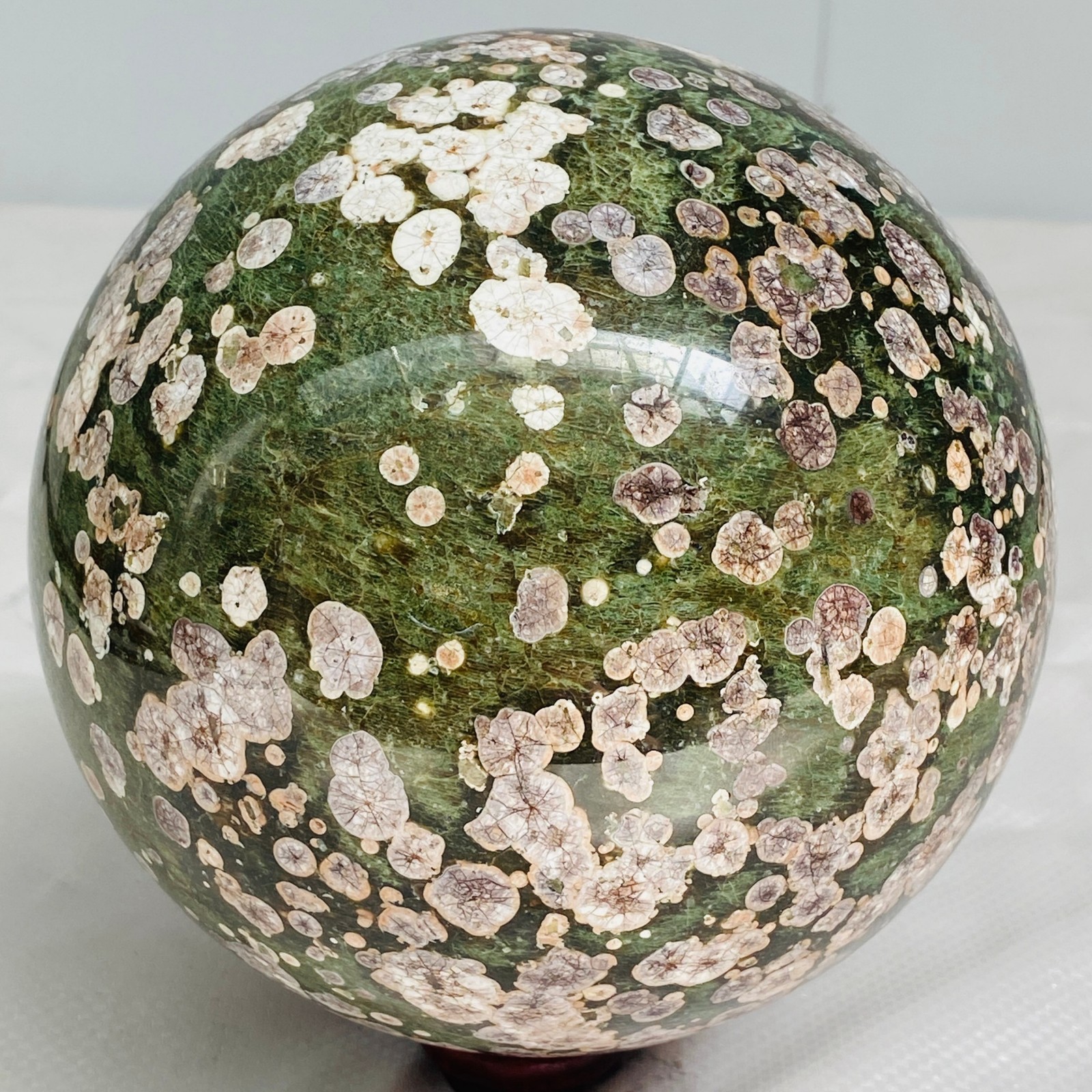 Natural Polished Pink cherry blossom agate BALL Madagascar 3880G ( 8.55LB )