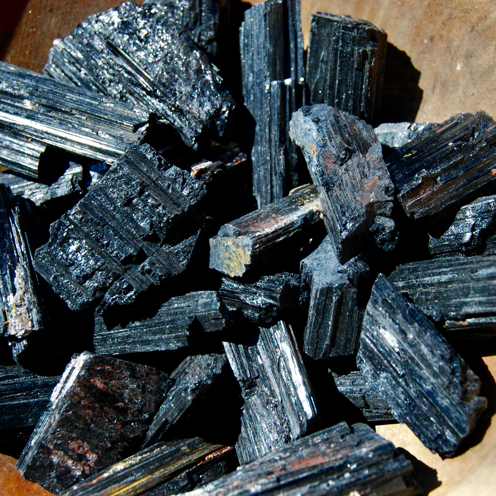 Raw Black Tourmaline Crystals, Brazil