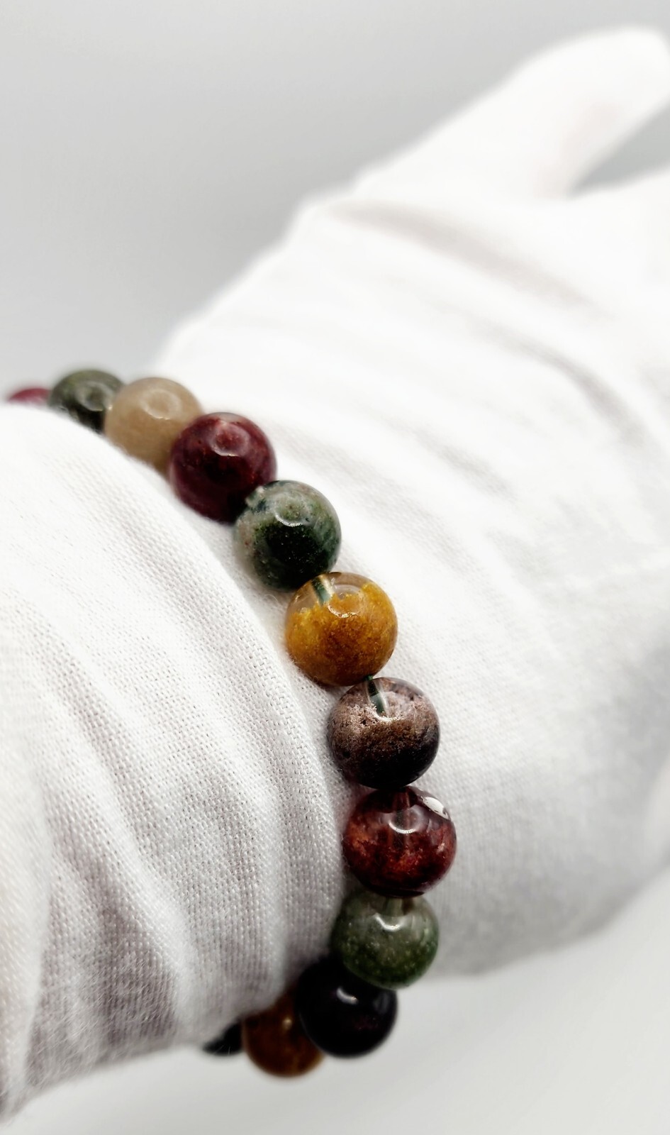 Garden Quartz *Color Enhanced* Strech Beaded Gemstone Braclet, 4 Seasons Color’s