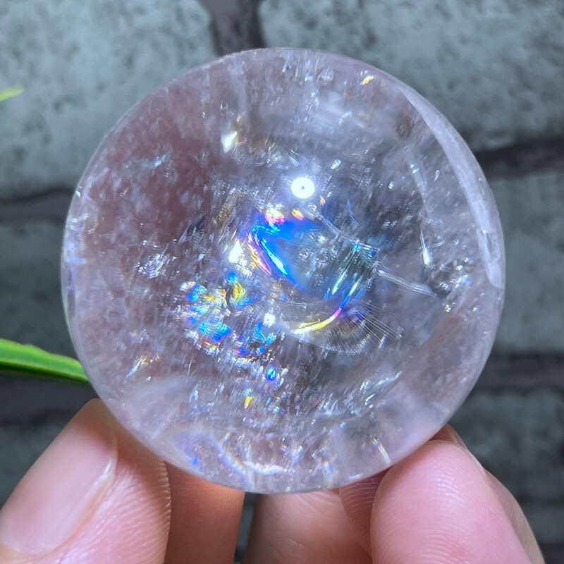 Naturalrainbow White Clear Quartz Crystal Ball Healing Sphere Home Decoration F1