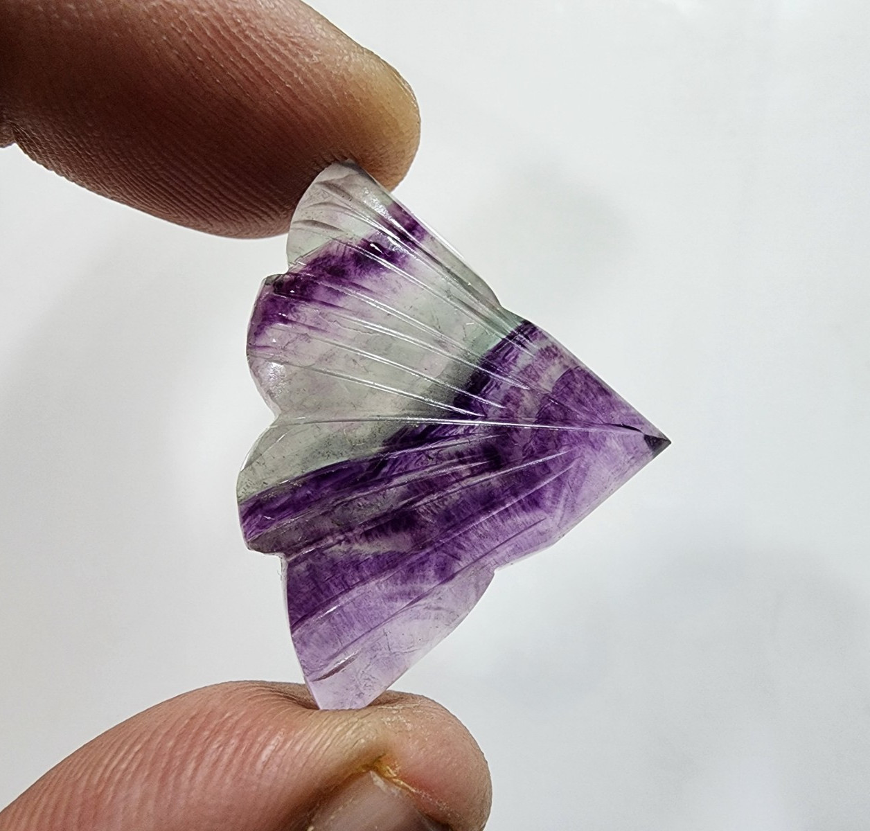 High Quality Designing Carving Rainbow Fluorite Fancy 54 Crt Loose Gemstone