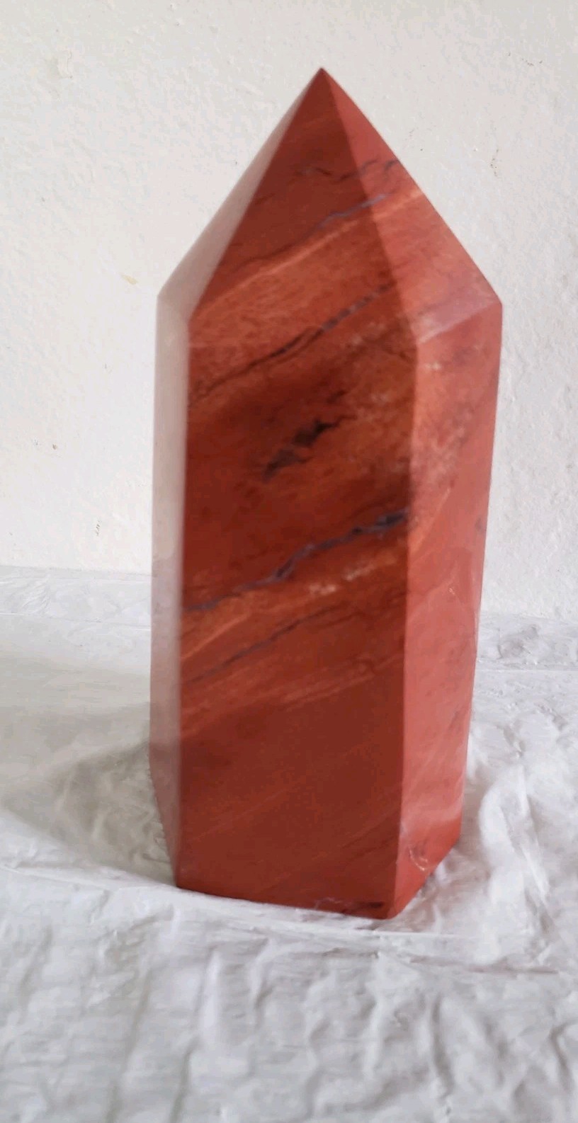 7.5″ Red Jasper Crystal Tower 4lb 12oz Weight Multicolored Rare