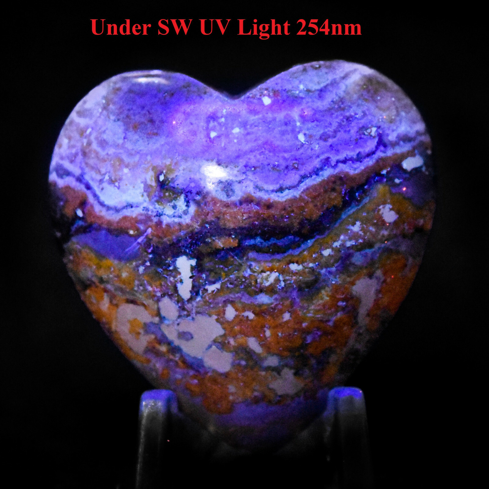 40mm Bumble Bee Jasper Heart Sparkling Natural Mineral Polished Stone Indonesia