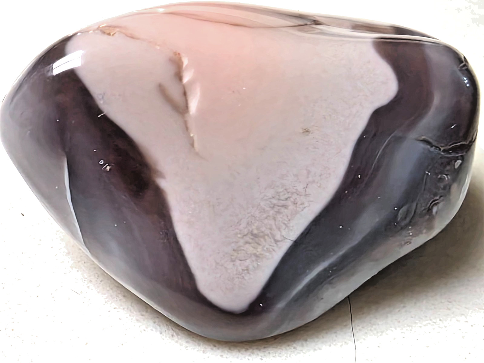 POLISHED BEAUTIFUL BOTSWANA AGATE, Pink and Dark Gray AGATE MUST SEE