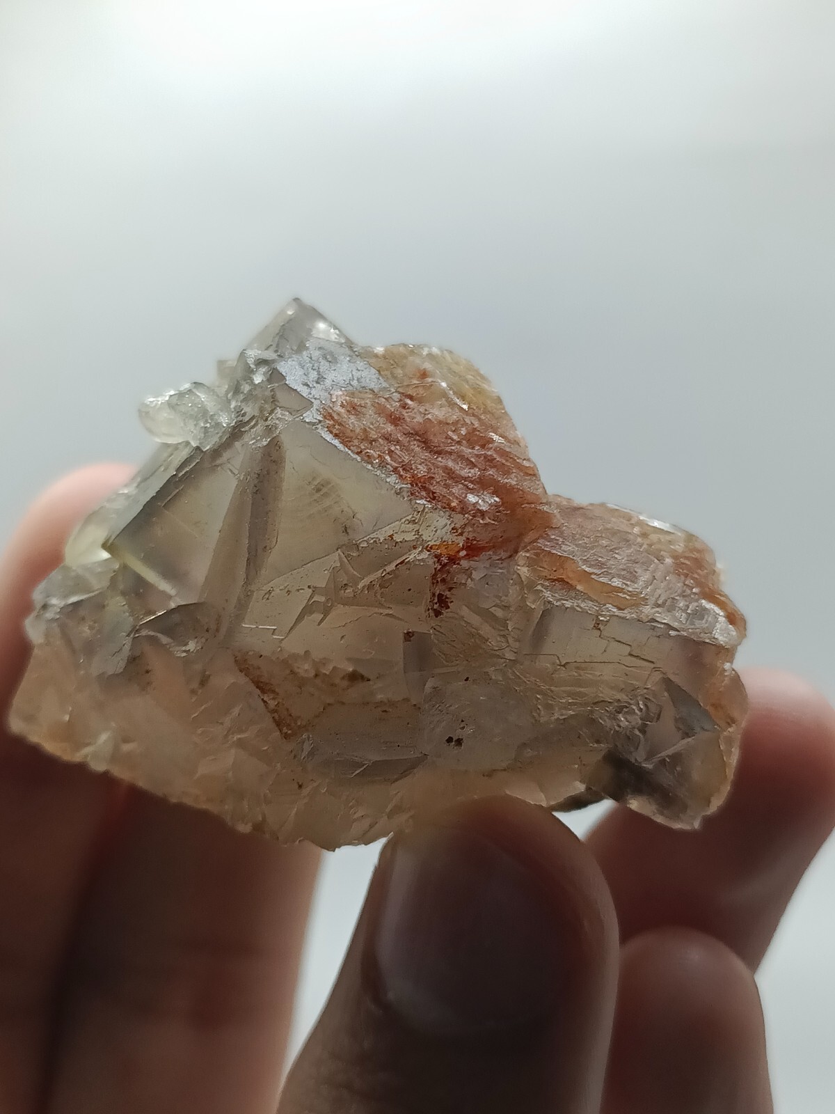 68g Natural Iridescent Blue Phantom Fluorite Crystal Mineral Specimen