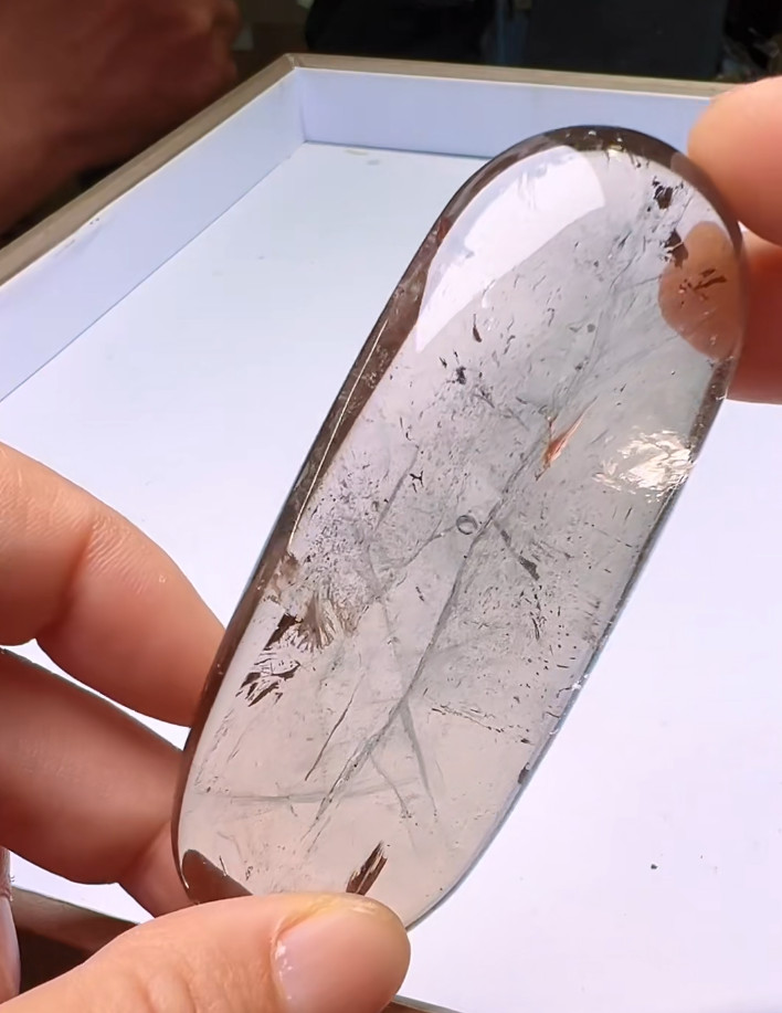 85*34*21mm Natural Enhydro Quartz Crystal Moving Water Drop Reiki Heal Specimens
