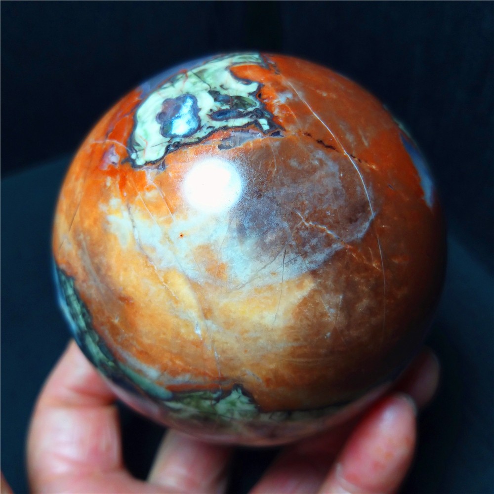 RARE 615.2g 76mm Natural Polished Colorful Agate Crystal Ball Healing A4894