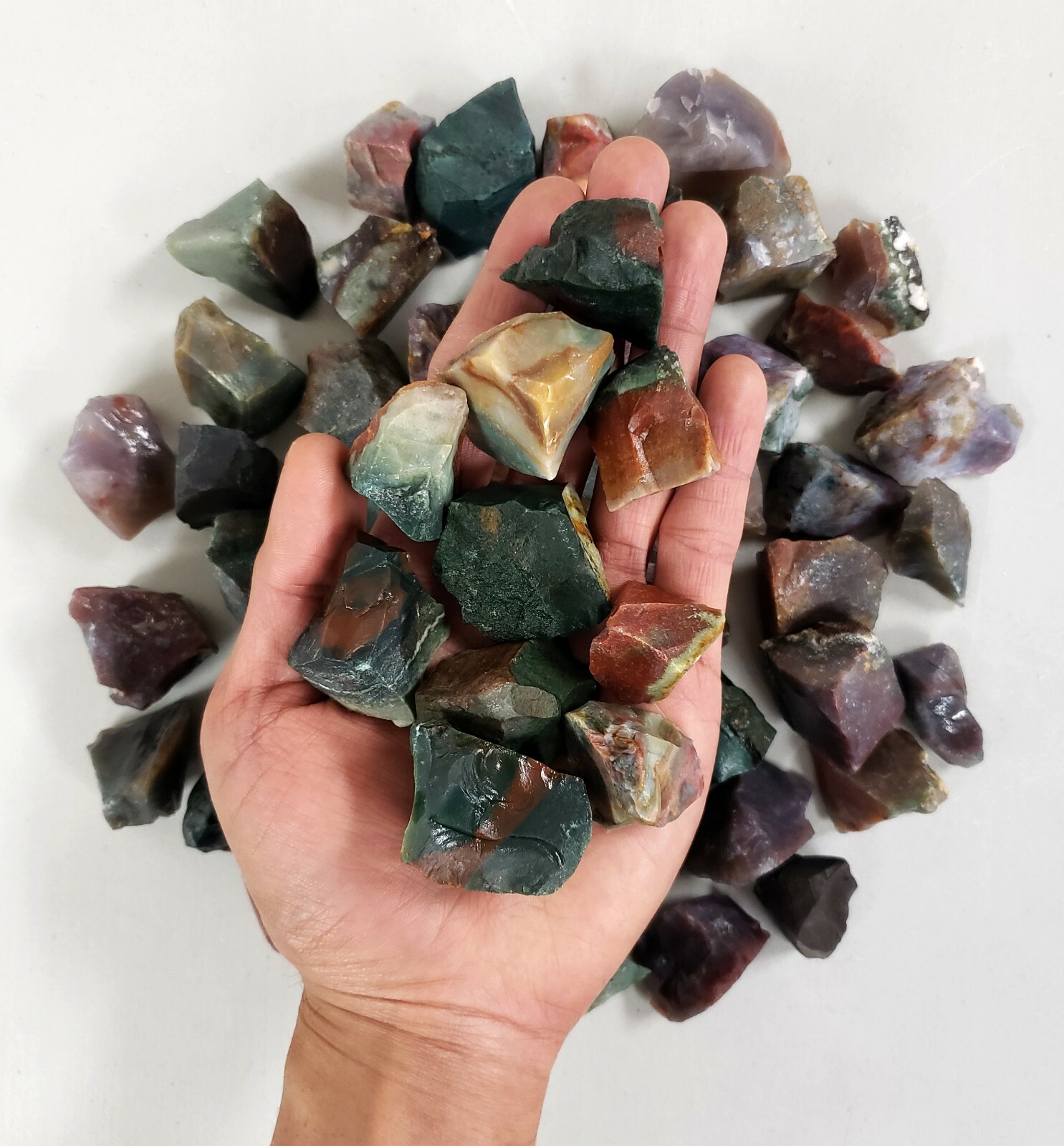 Raw BLOODSTONE Crystal – 1″ to 2″ from India – aka Heliotrope – Bulk Crystals