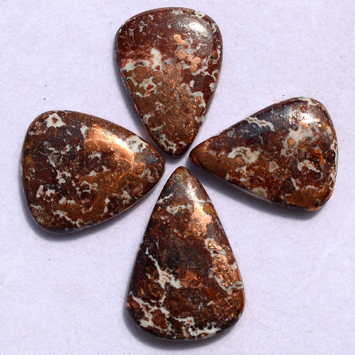 4 Pcs Natural Copper Dolomite Hi-Grade Collectible Teardrop Crystal Specimens