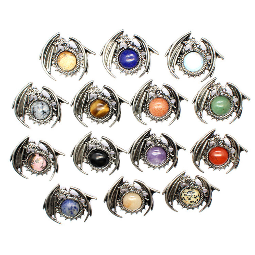 1pc Natural Wing Dragon Bead Crystal Pendant Pterosaur Quartz Jewelry Reiki Gift