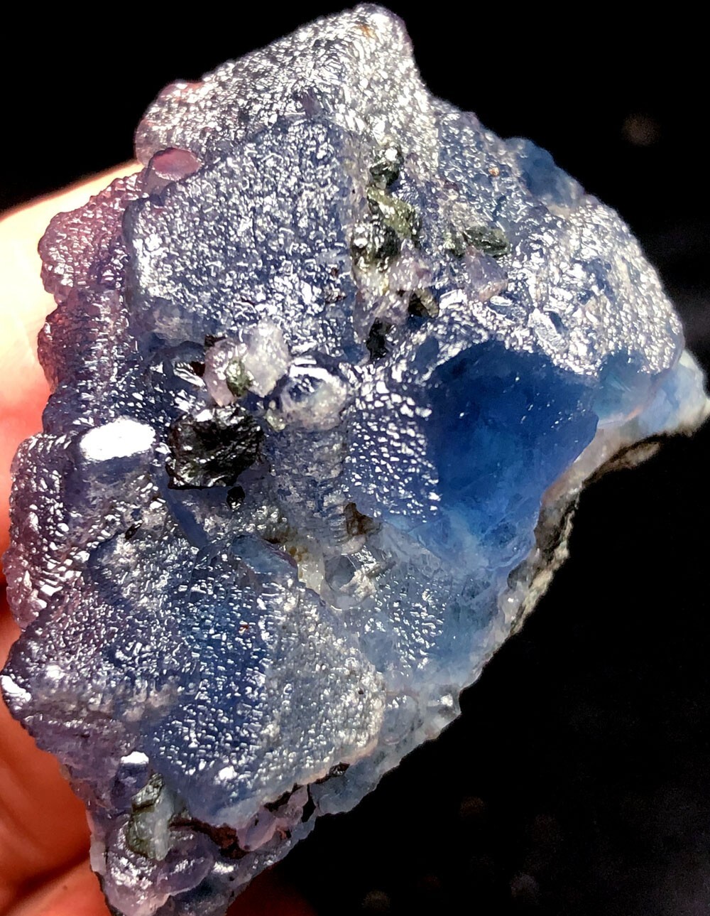 26g NATURAL Fantastic Cubic BLUE FLUORITE QUARTZ Crystal Inner Mongolia s55